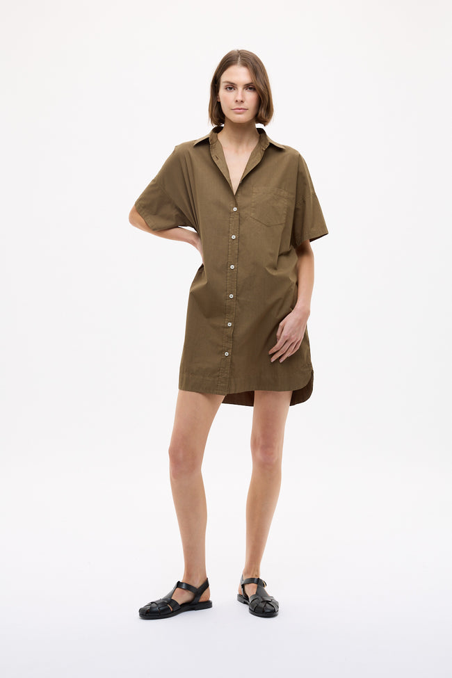 Chiara Short Sleeve MINI Dress - Dark Olive