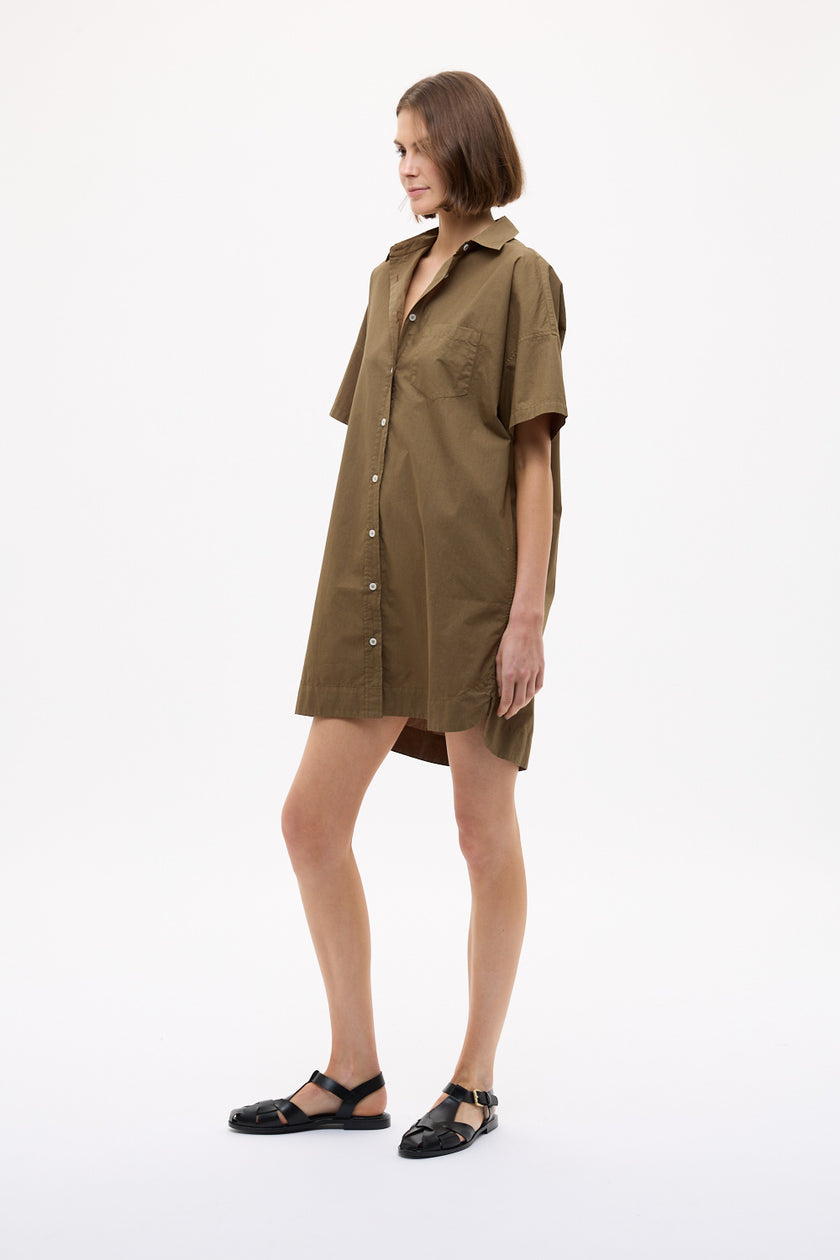 Chiara Short Sleeve MINI Dress - Dark Olive