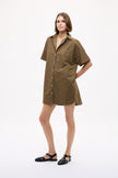 Chiara Short Sleeve MINI Dress - Dark Olive