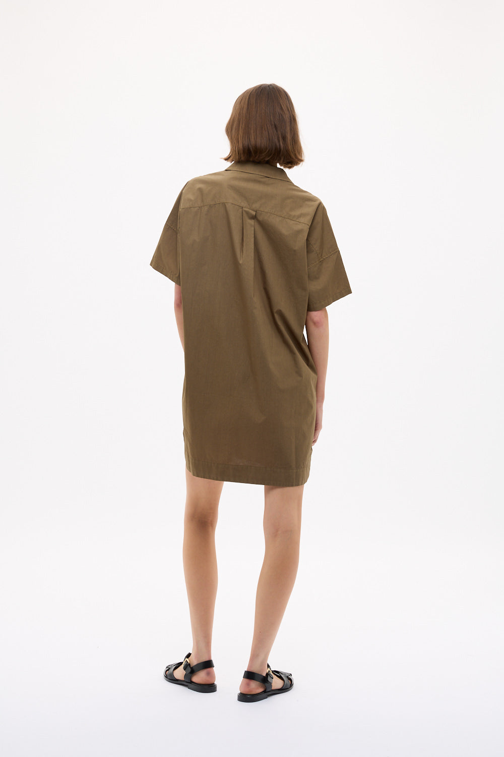 Chiara Short Sleeve MINI Dress - Dark Olive