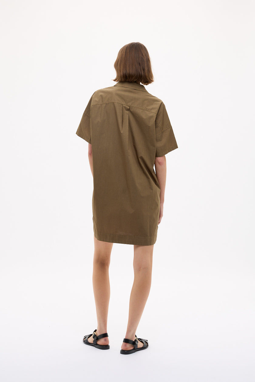 Chiara Short Sleeve MINI Dress - Dark Olive