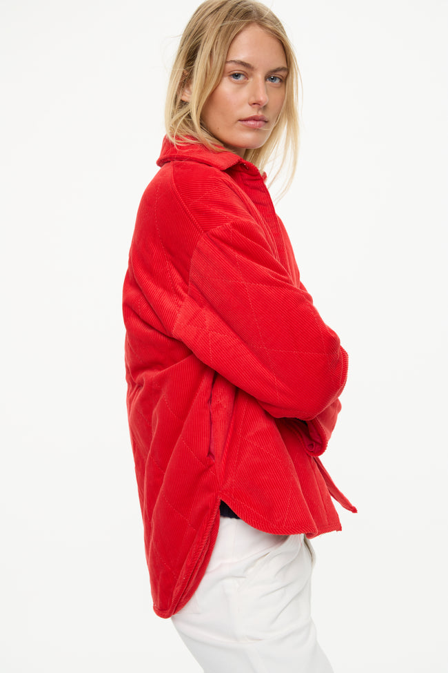 Noa Quilted Jacket - Corduroy  Ultra Red