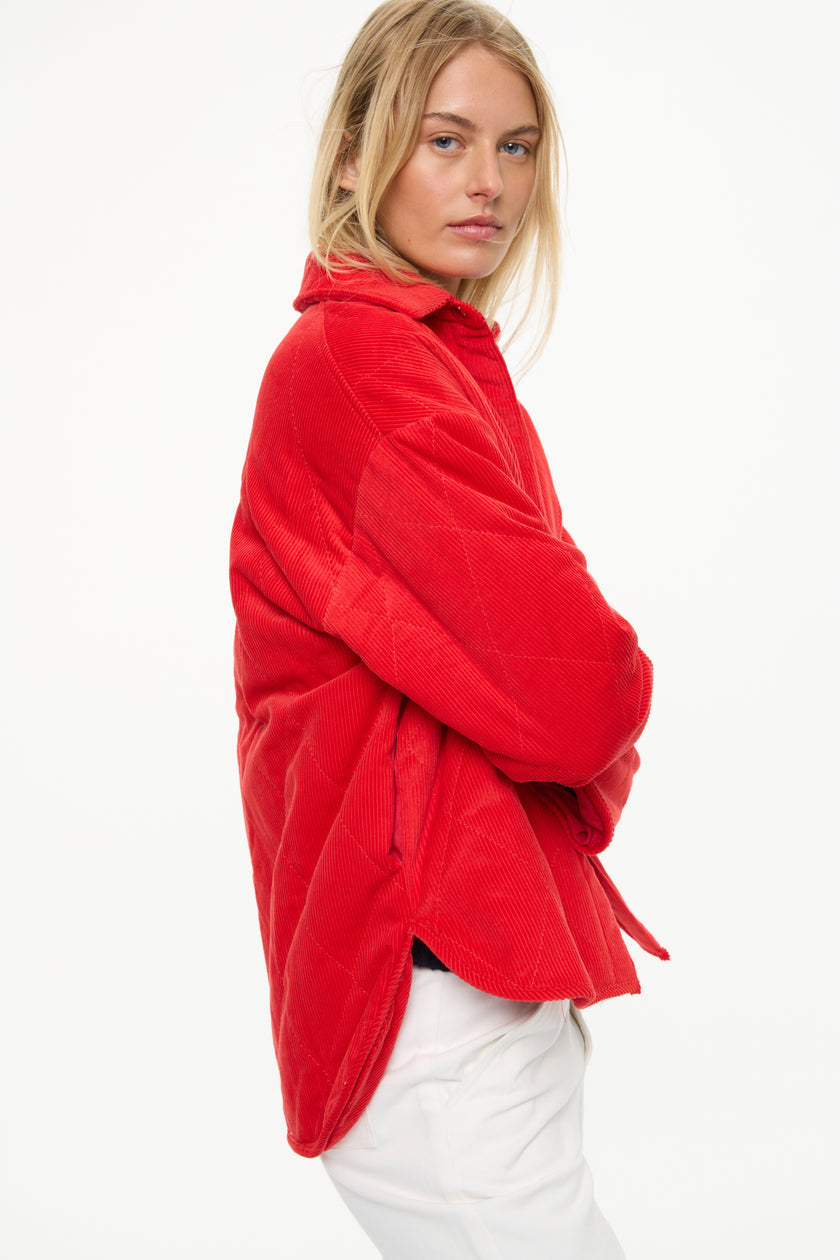 Noa Quilted Jacket - Corduroy  Ultra Red