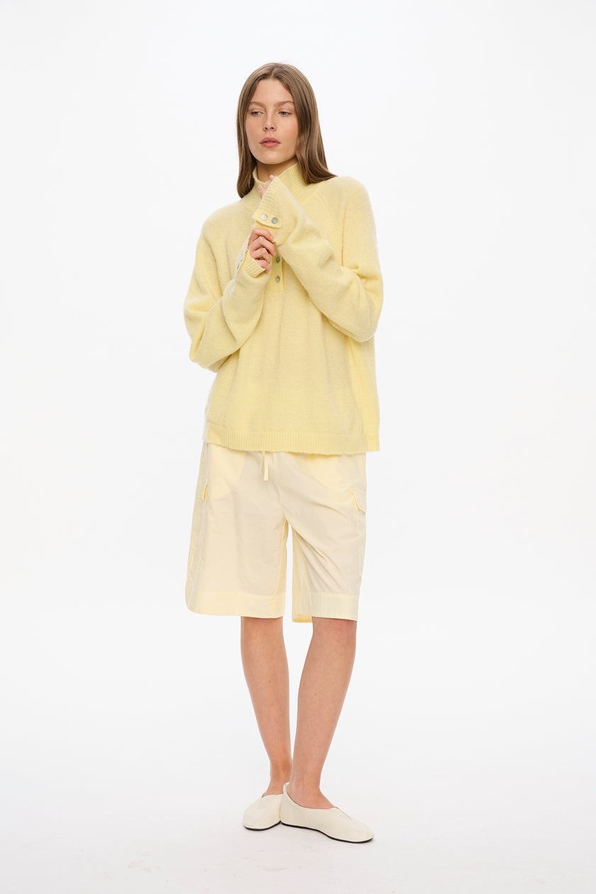 Raglan Knit with Buttons - Limoncello