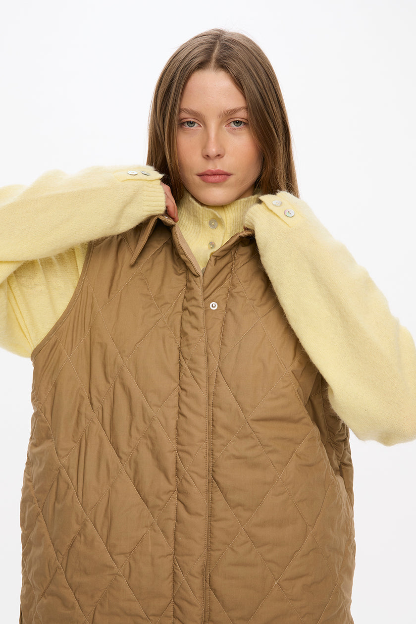 Noa Quilted Vest - Olive