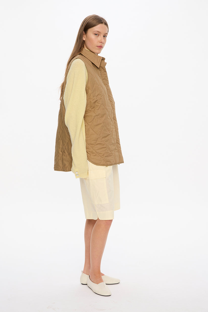 Noa Quilted Vest - Olive