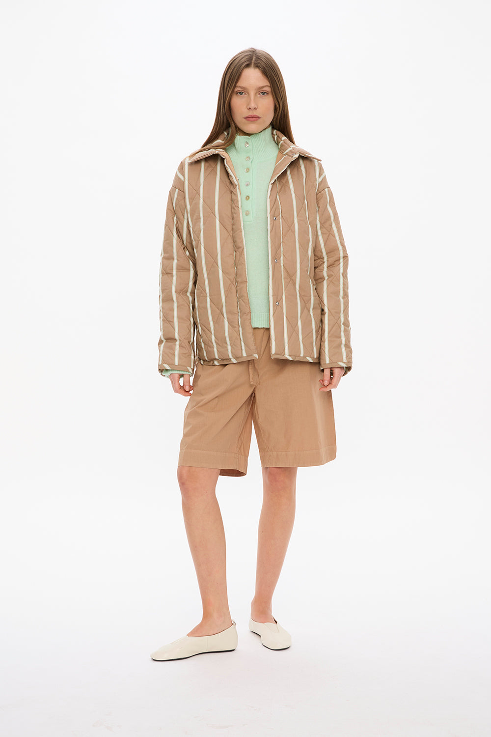 Noa Quilted Jacket - Toffee/Sand Dune/Mint/White