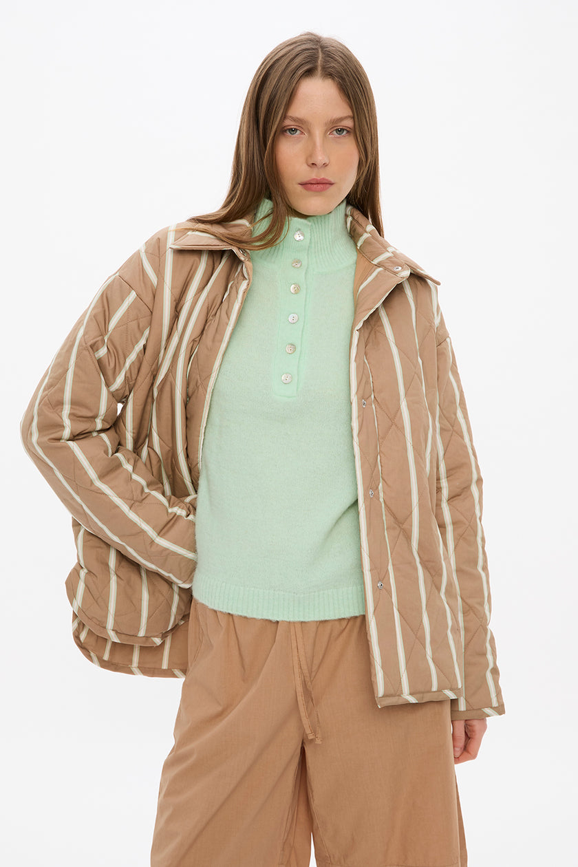 Noa Quilted Jacket - Toffee/Sand Dune/Mint/White