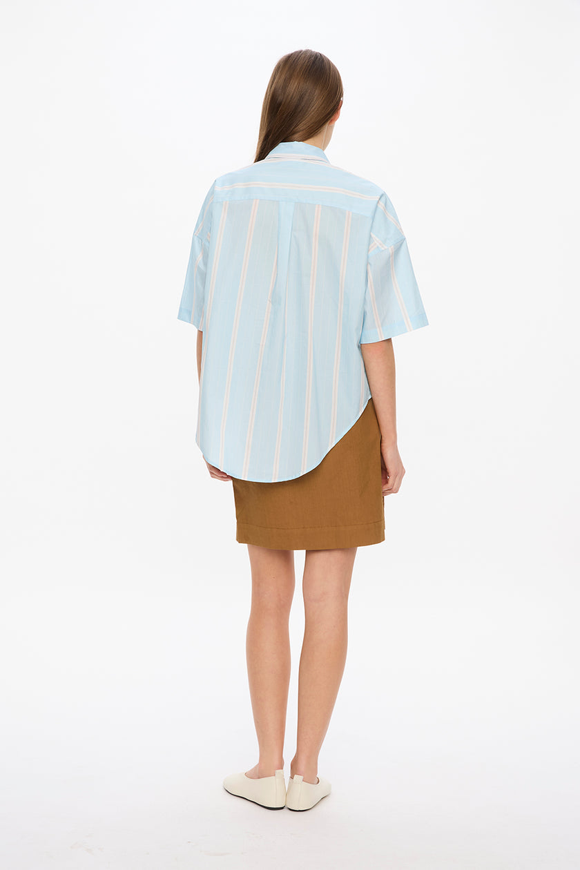 Mara Drawstring Mid Length Skirt - Olive