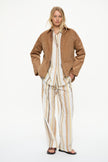 Mara Oversized Long Sleeve Shirt - Stripes  Toffee Multi Stripe Stripe