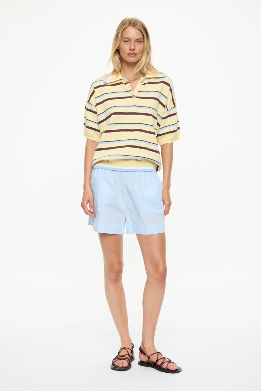 Alto Half Sleeve Stripe Polo Limoncello/Olive/Sky/White Stripe