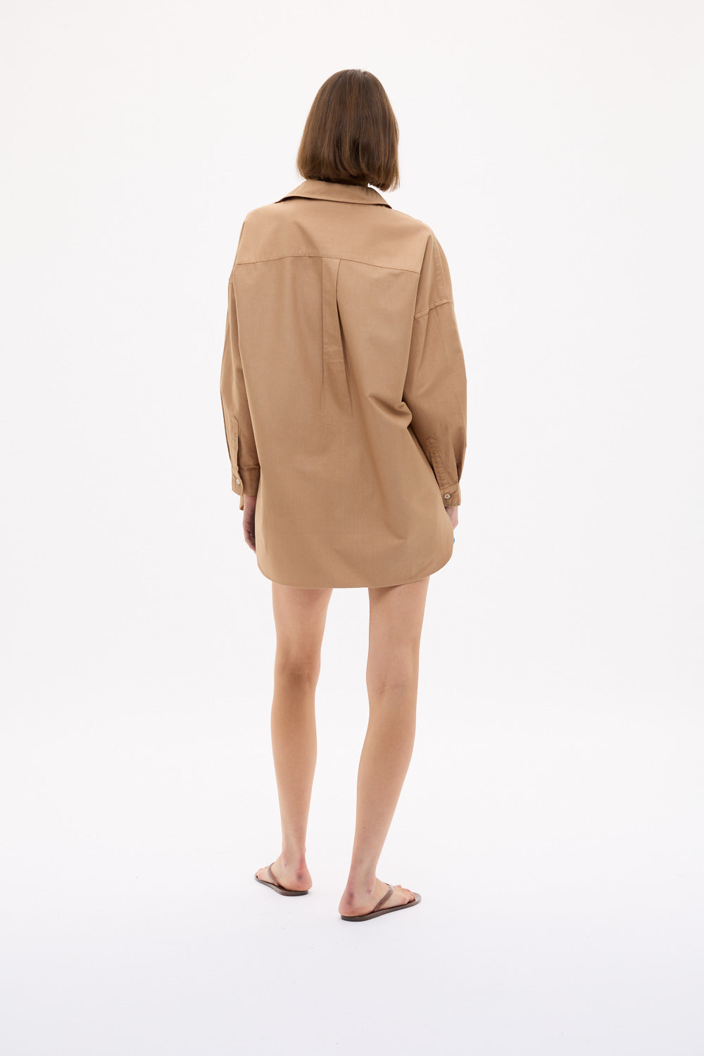 Mara Oversized Long Sleeve Shirt - Toffee