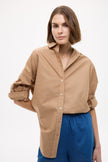 Mara Oversized Long Sleeve Shirt - Toffee