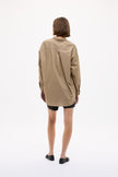Mara Oversized Long Sleeve Shirt Stripe - Toffee/Black