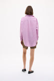 Mara Oversized Long Sleeve Shirt Stripe - Rose Glow/Natural/Navy