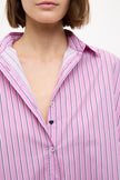 Mara Oversized Long Sleeve Shirt Stripe - Rose Glow/Natural/Navy