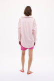 Mara Oversized Long Sleeve Shirt Stripe - Primrose Pink/Natural/True Red