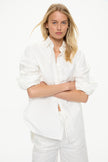 Mara Oversized Long Sleeve Shirt - Pinpoint White
