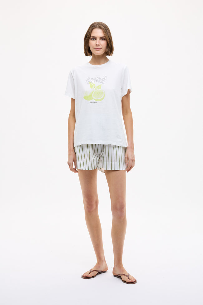 LMND Tee - Limonada - White + Dark Olive + Sunny Lime Print