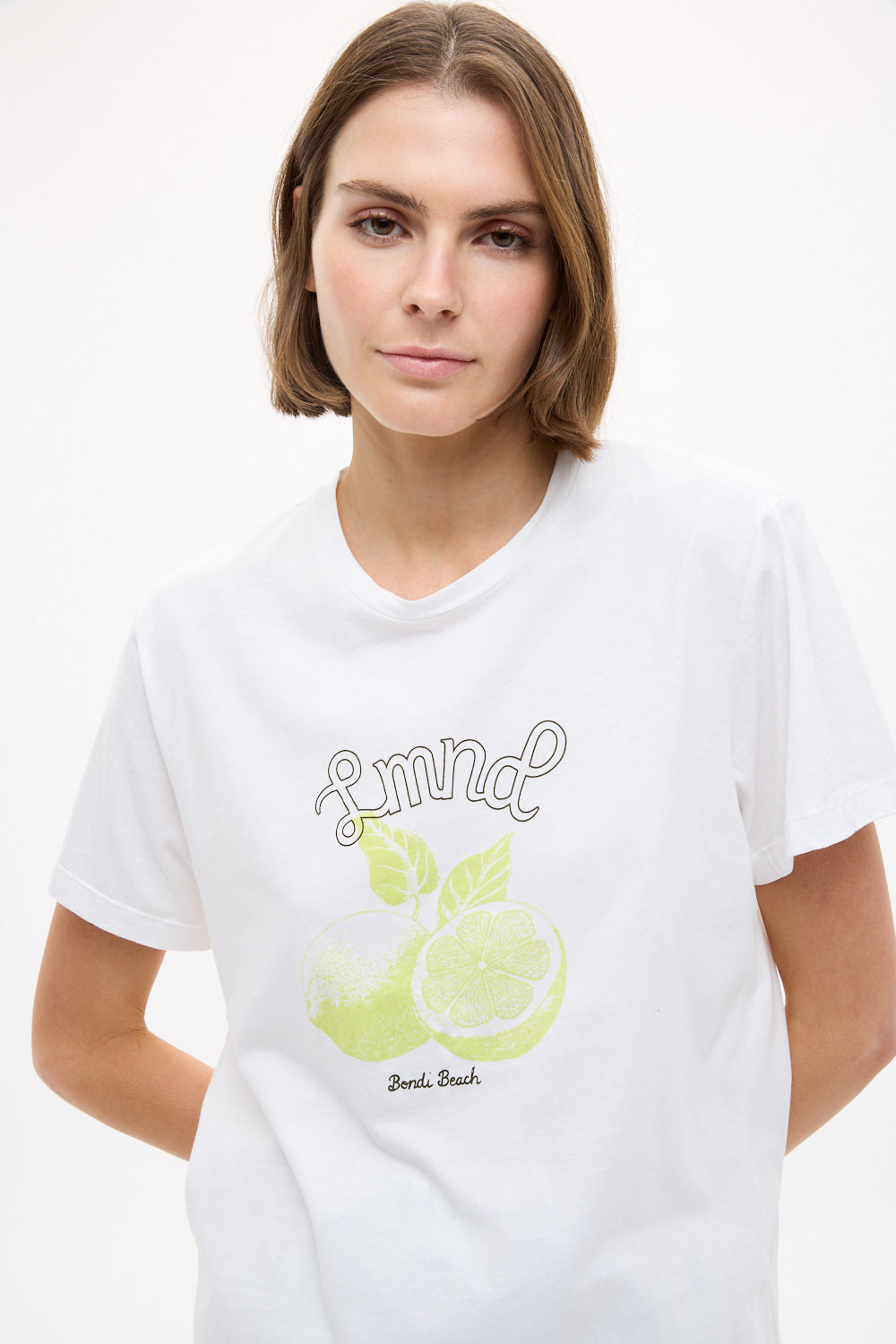 LMND Tee - Limonada - White + Dark Olive + Sunny Lime Print