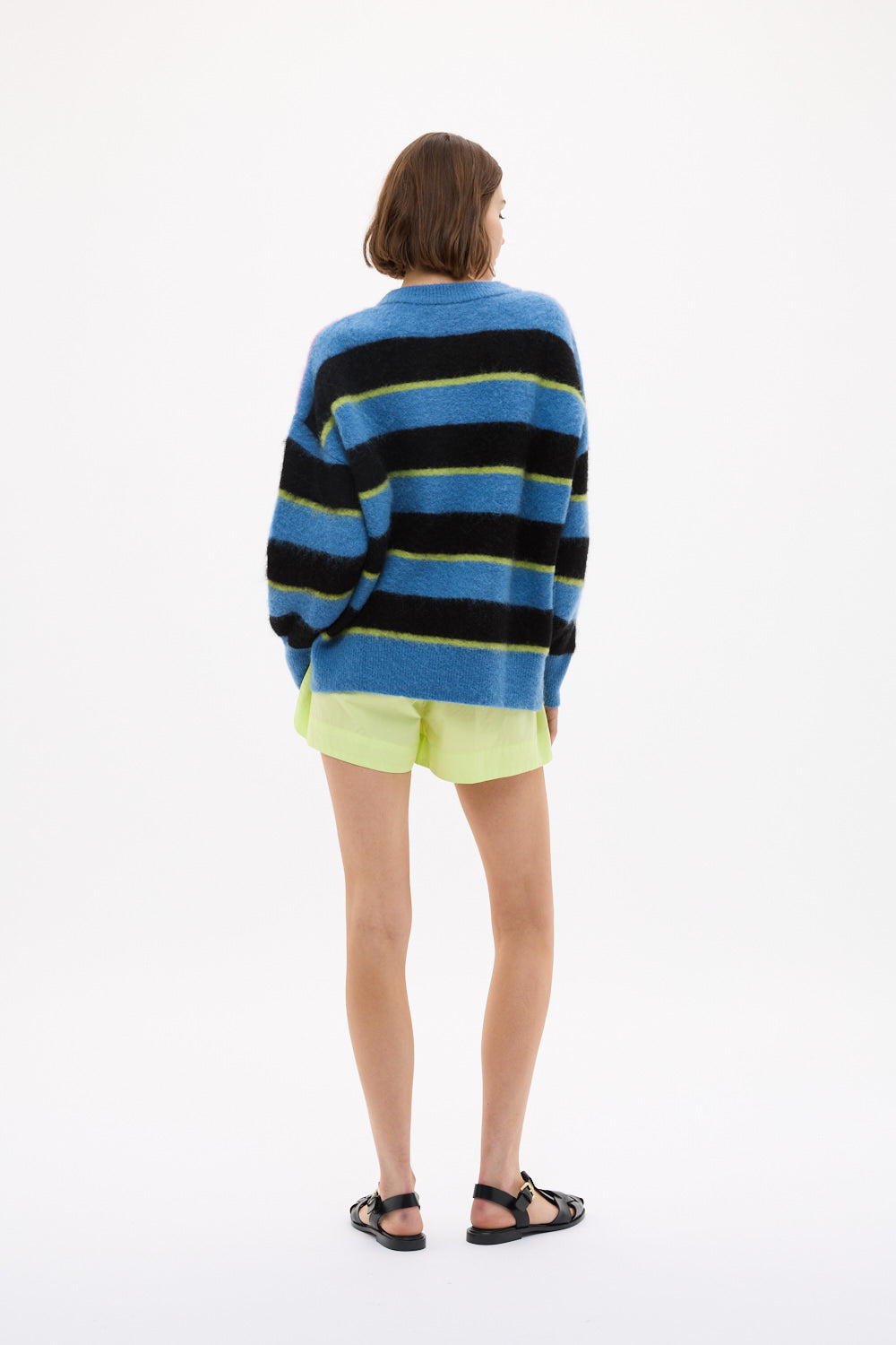 Zermatt - Mixed Knit Stripe - Pastel Lilac + Ink Blue