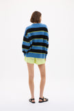 Zermatt - Mixed Knit Stripe - Pastel Lilac + Ink Blue