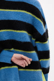 Zermatt - Mixed Knit Stripe - Pastel Lilac + Ink Blue